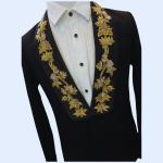 Luxury Black Men’s Blazer with Gold Zardoji Worked Shawl Lapel