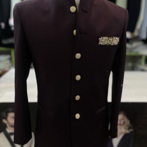 Luxury Maroon Zadrozi Work Prince Coat