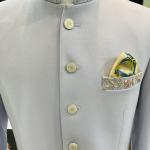 Premium Light Grey Zardozi Work Prince Coat