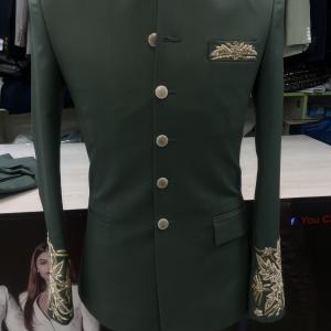 Green Prince Coat with Zardozi Work with Pant