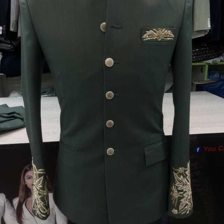 Green Prince Coat with Zardozi Work with Pant